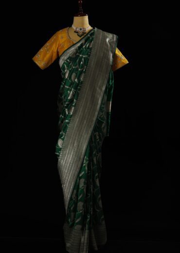 Bottle Green Banarsi Saree