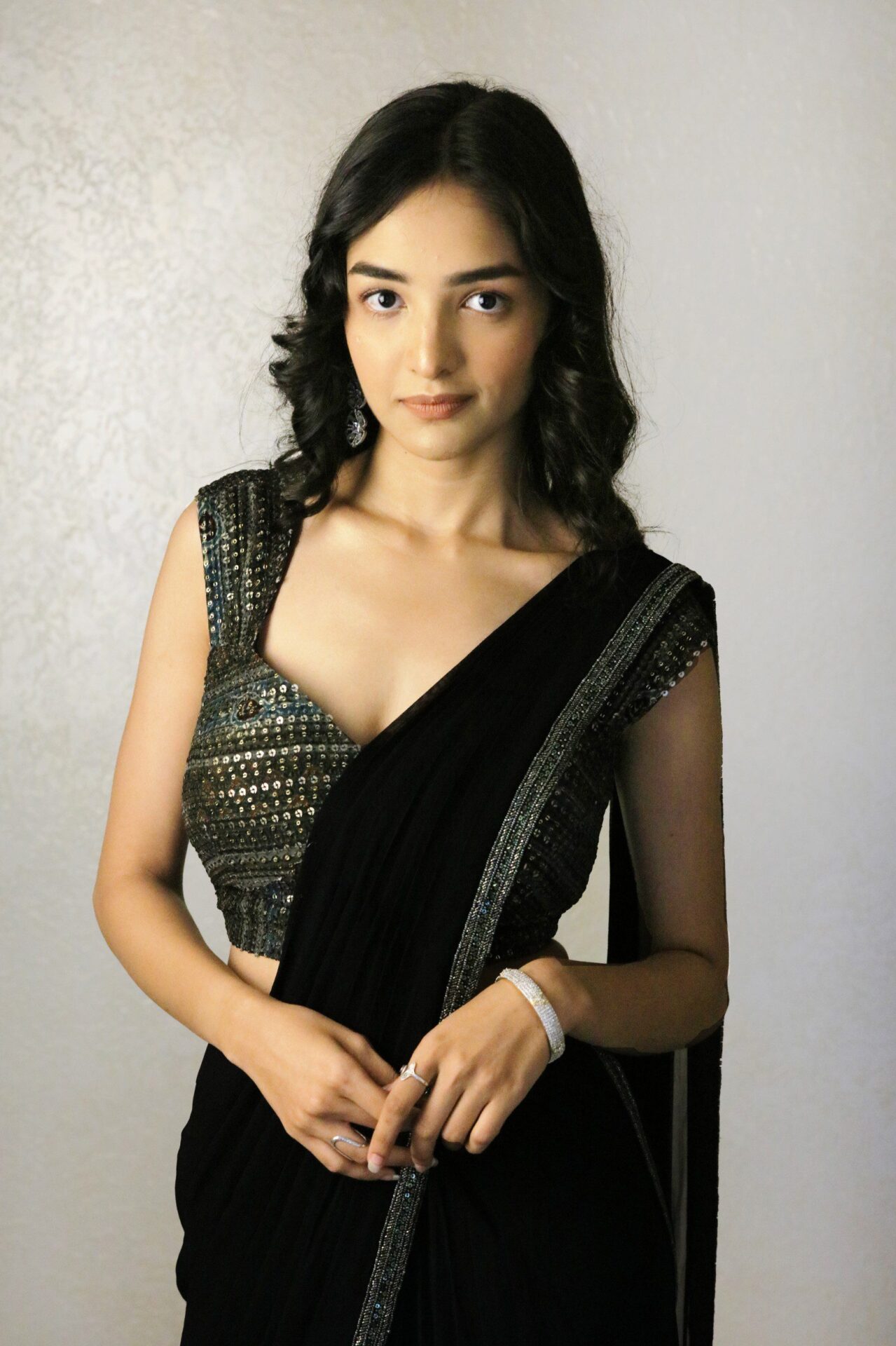 Black drape saree