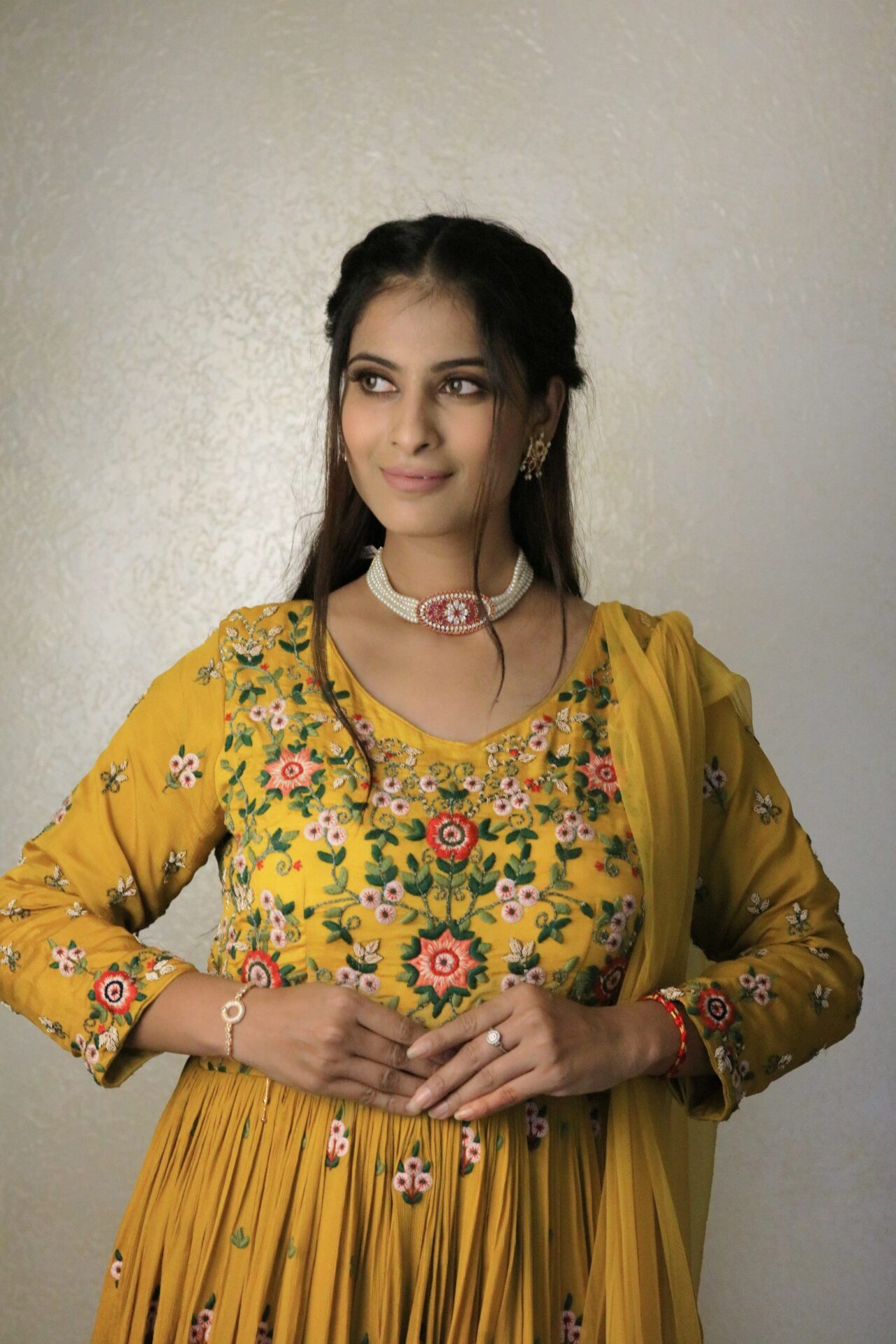 yellow gown