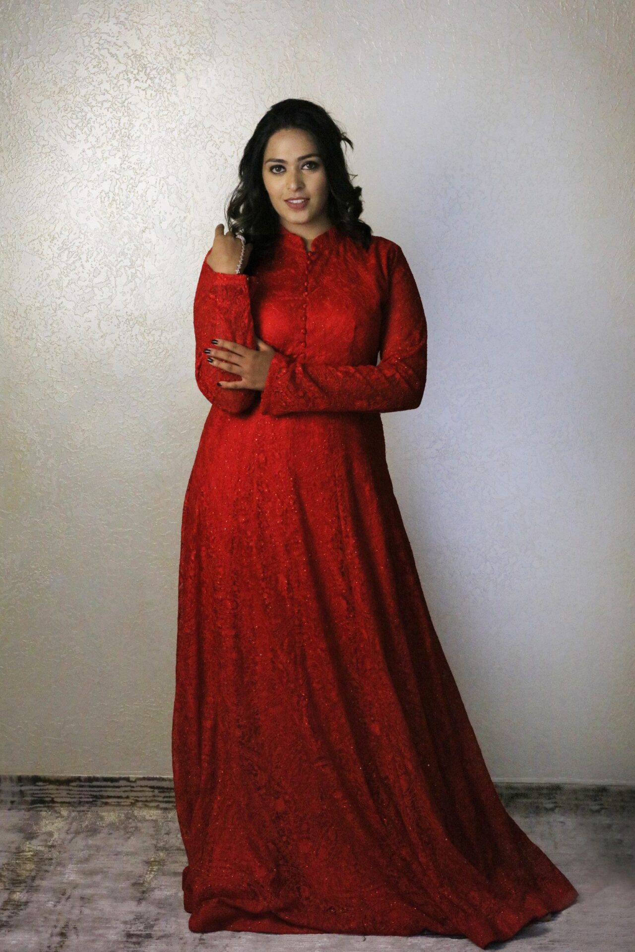 red gown