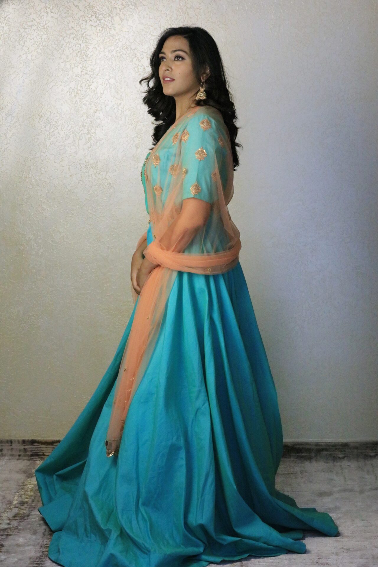 sky blue gown