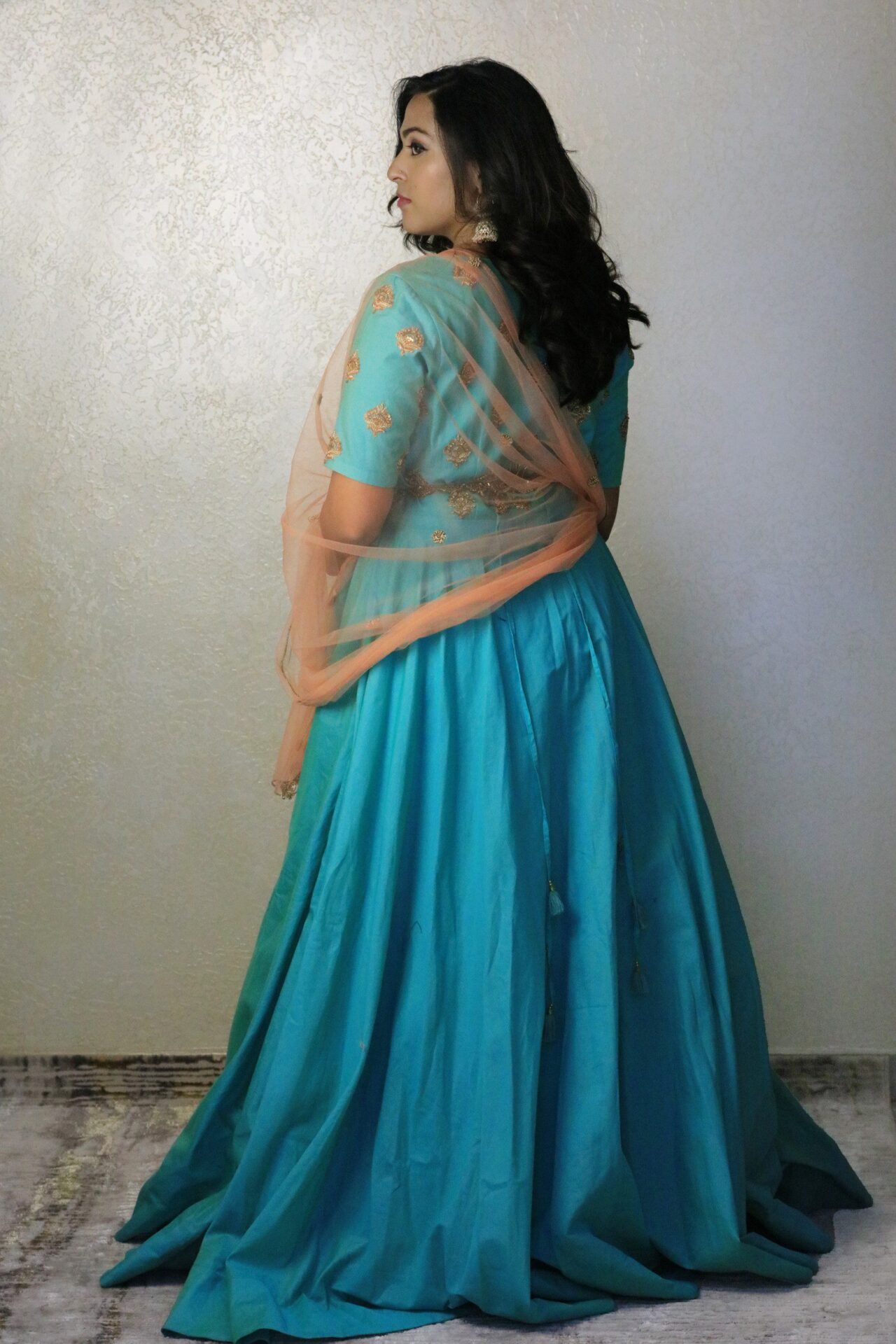 sky blue gown