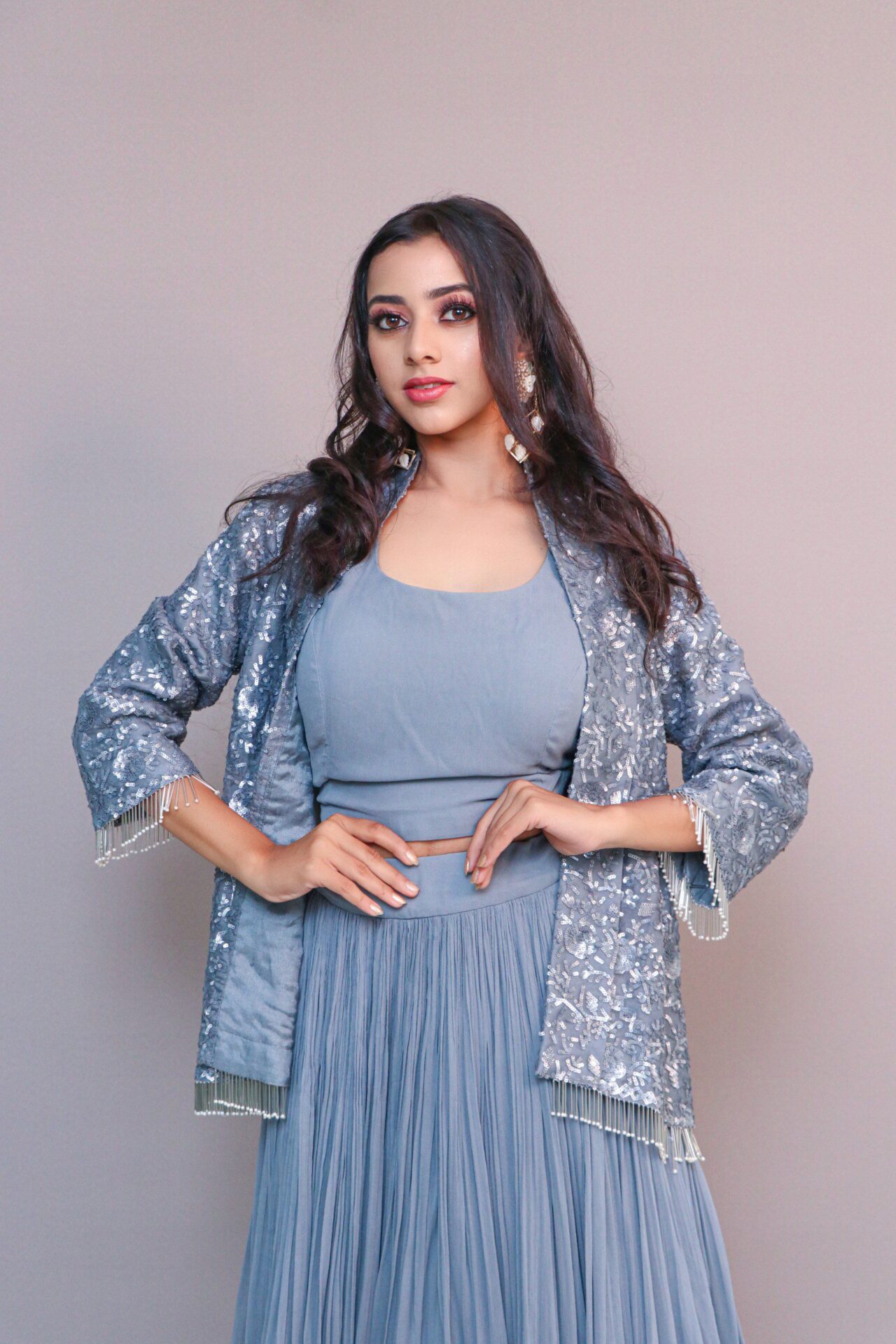 Gray lehenga set