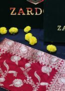 Blood red banarasi silk saree