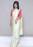 Light yellow banarasi saree