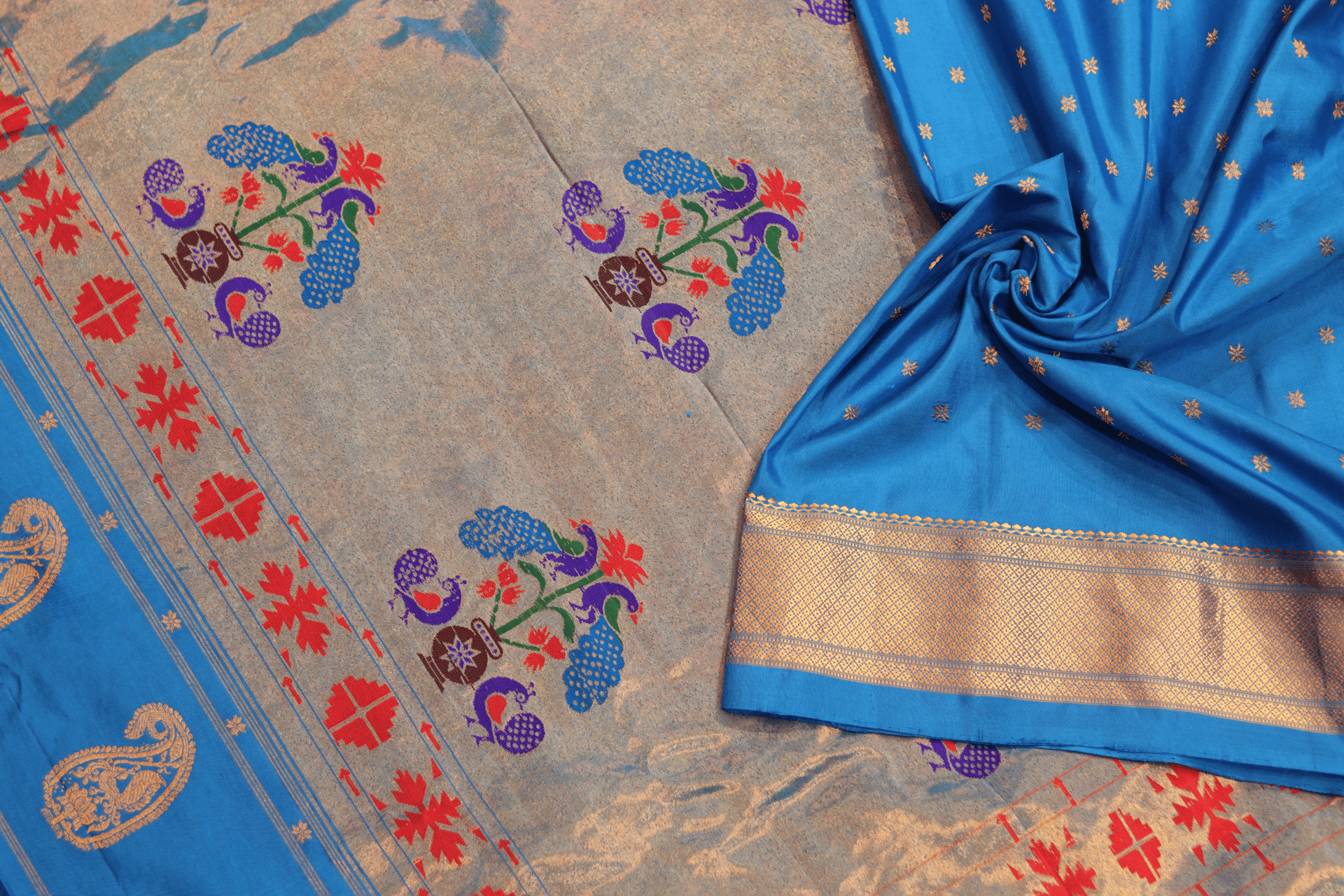 Blue Kalanjali Paithani