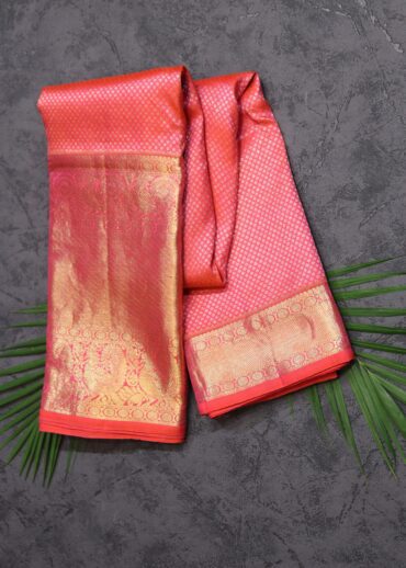 Peach Pink Kanjivaram Saree