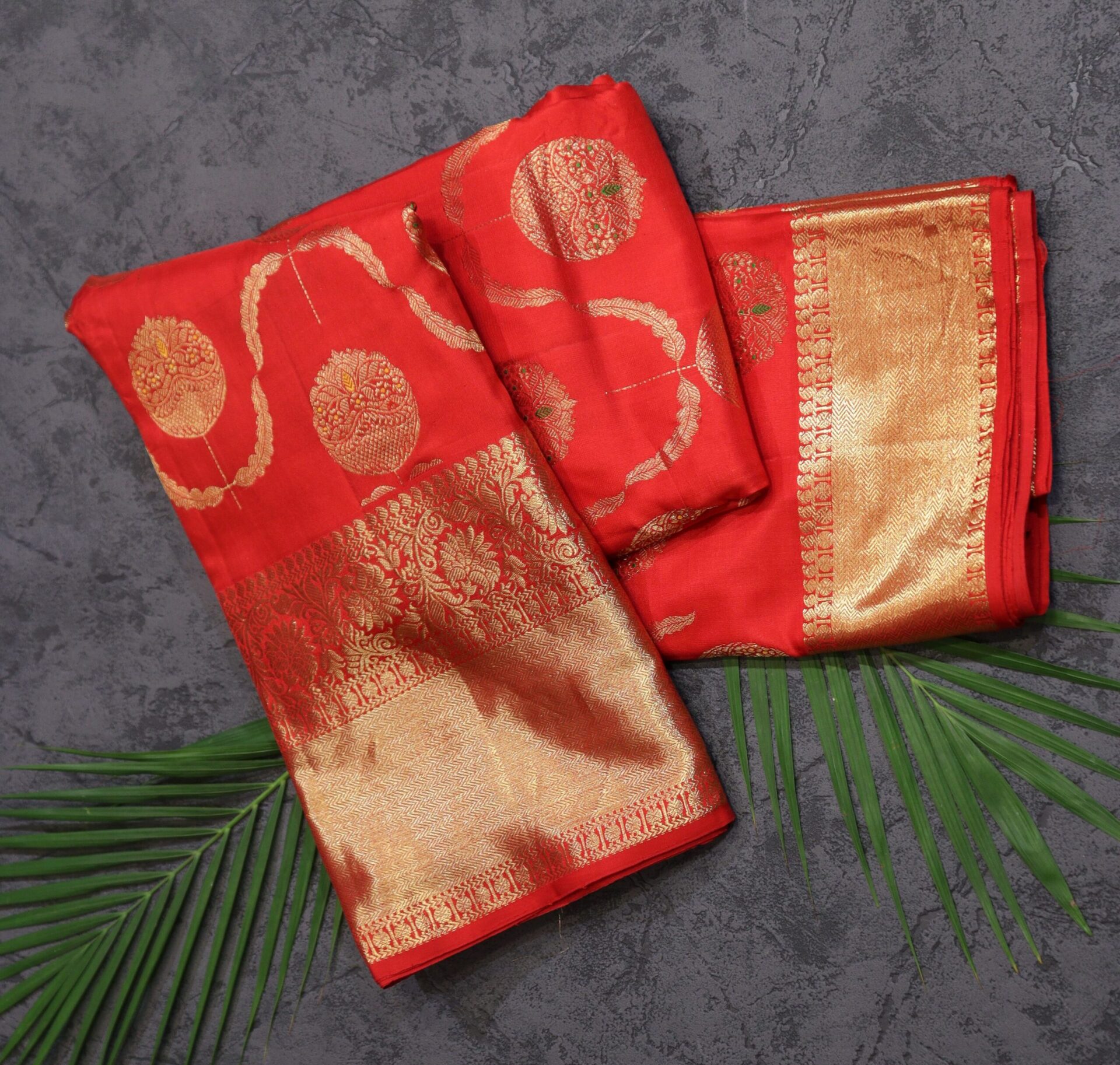 Hot Red Color Kanjivaram Saree