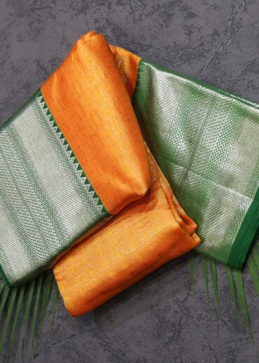 Fire Gold Brocade Kanjivaram Saree