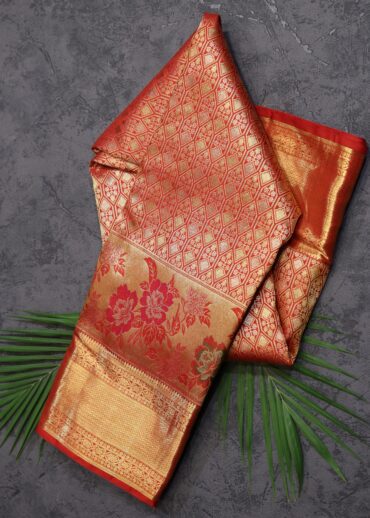 Reddish Maroon Kanjivaram Saree