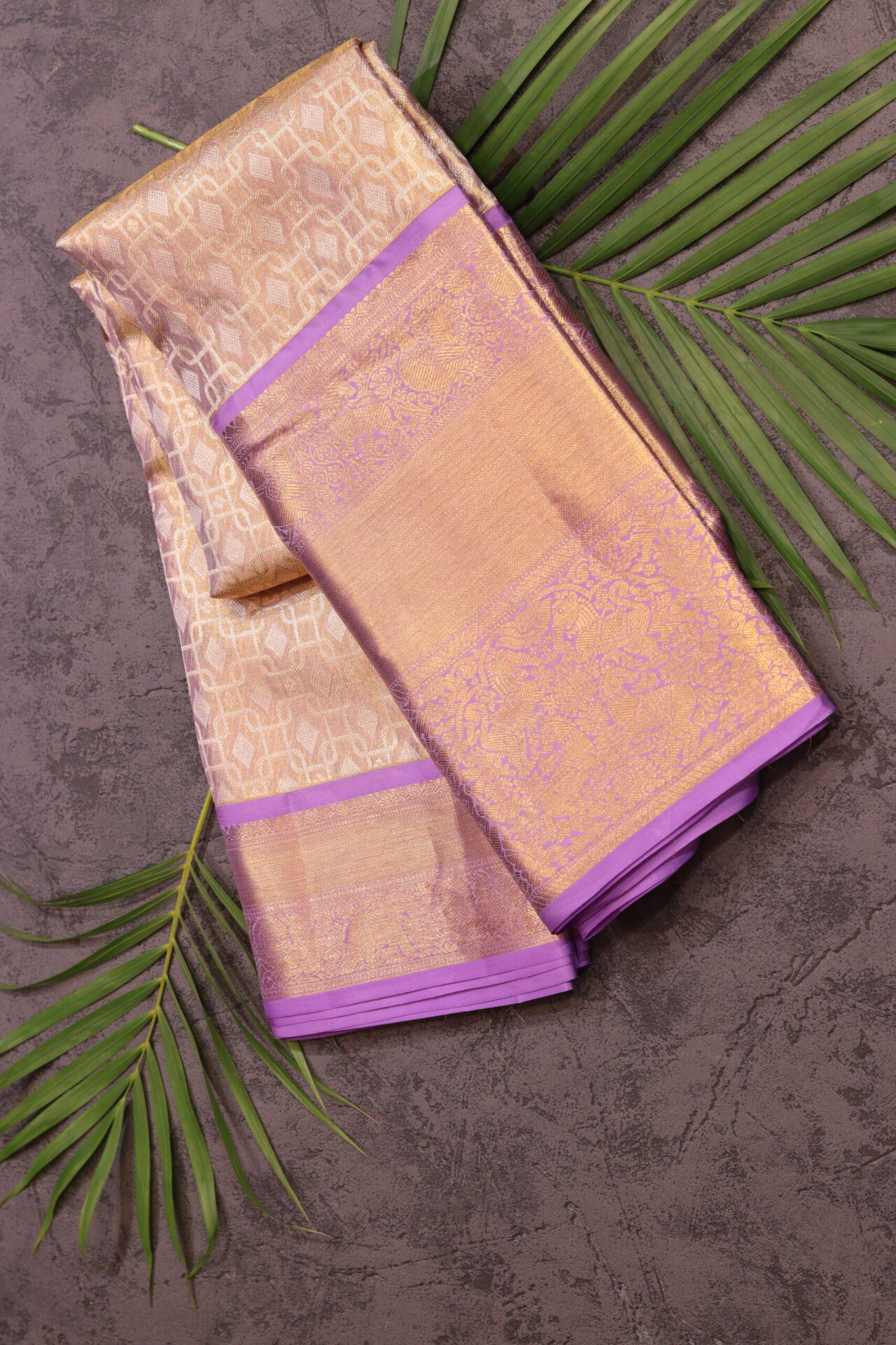 Lilac Kanjivaram Saree