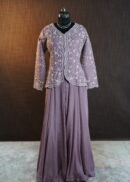 Lilac colour jacket, inner with palazzo,