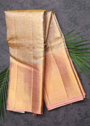 Platinum Gold tissue Kanjivaram Saree