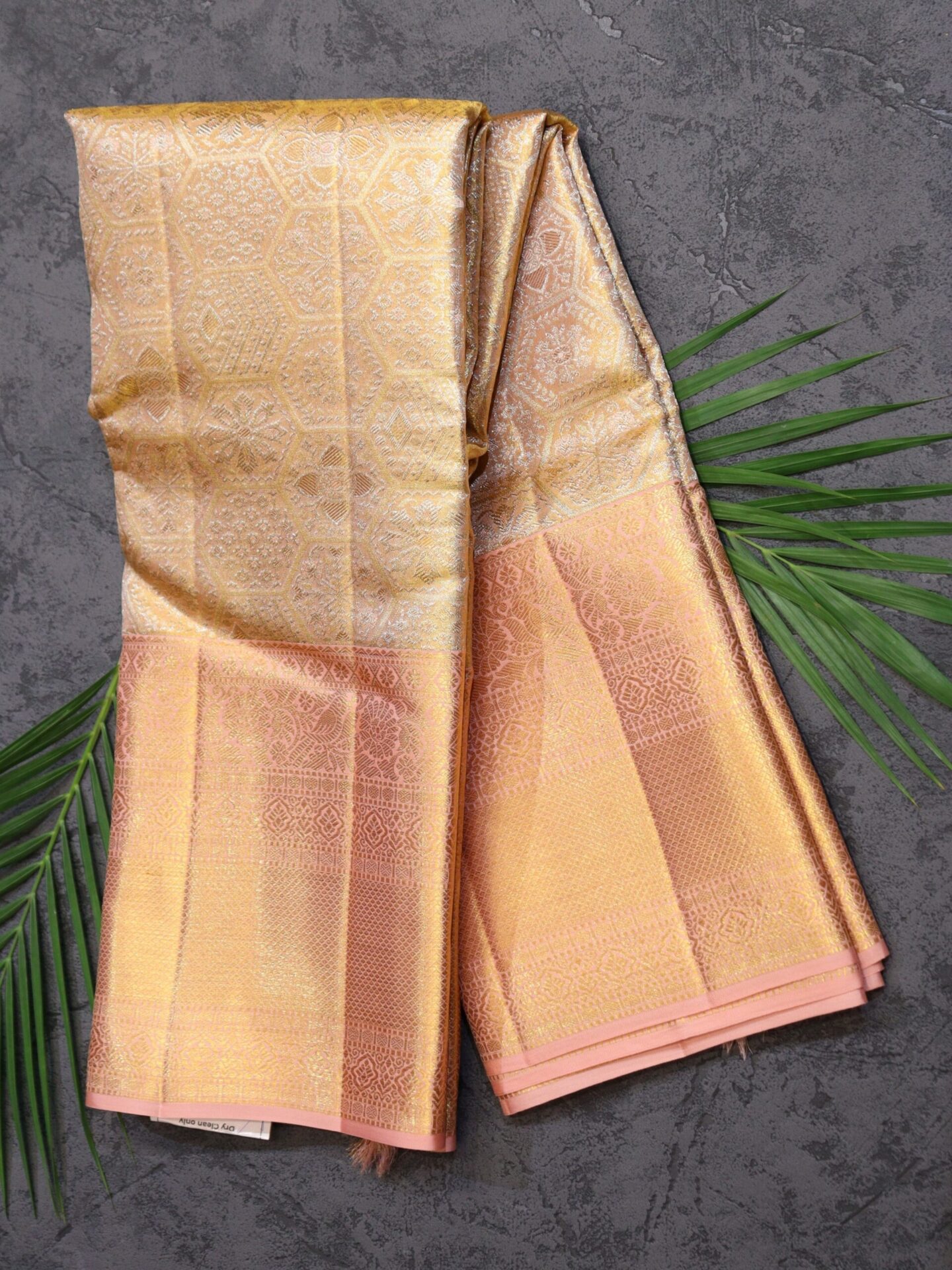 Platinum Gold tissue Kanjivaram Saree