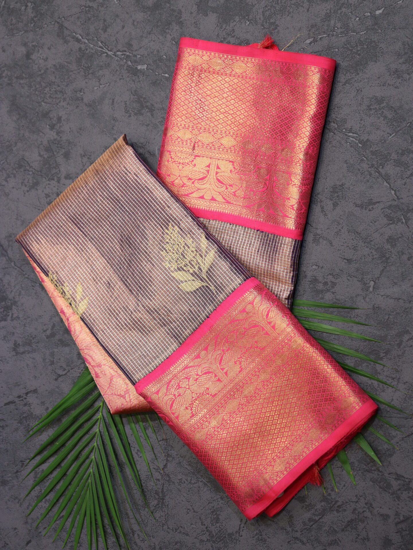 Copper Gold Tissue Kanjivaram Saree