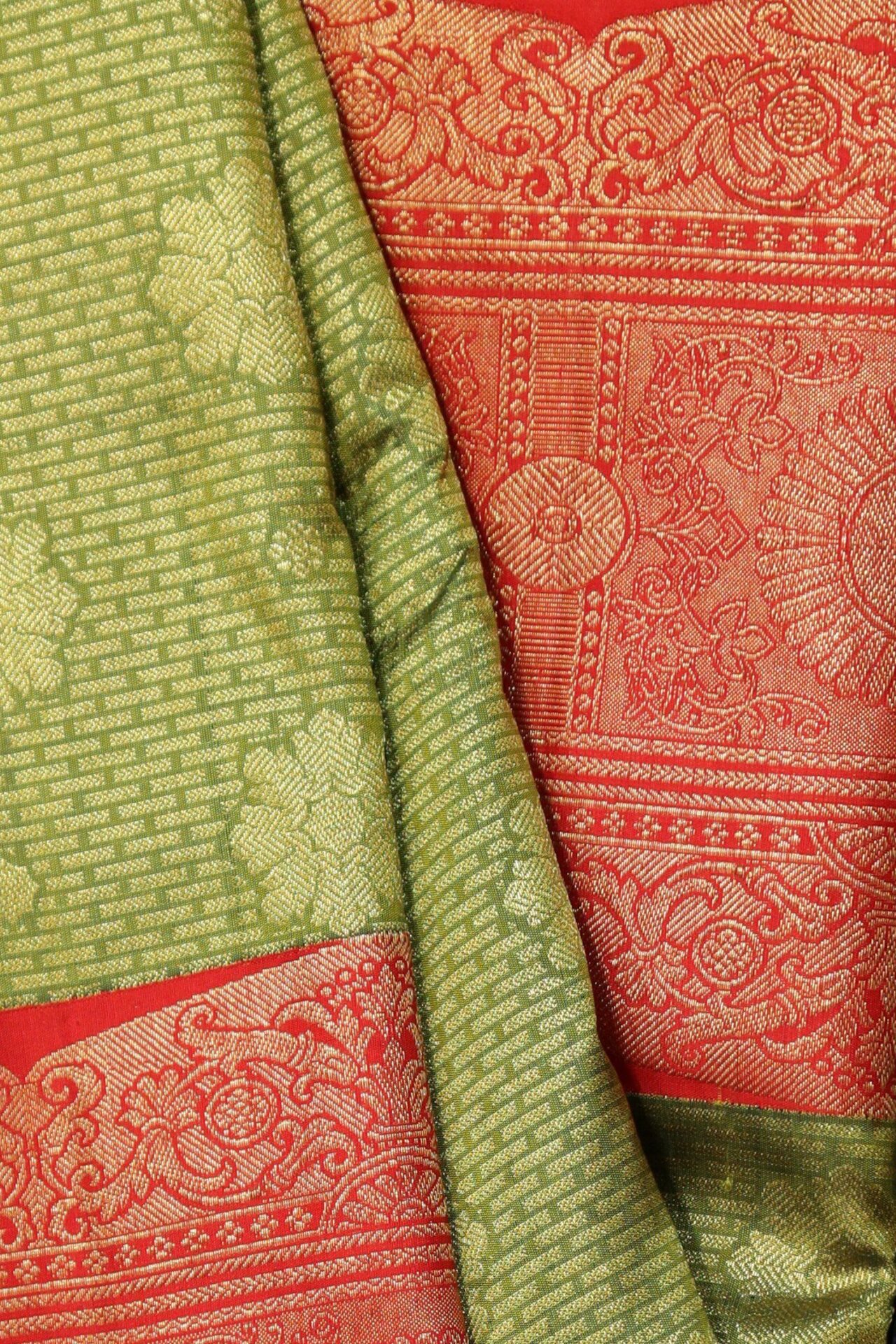 Mehendi Green Tissue Kanjivaram Saree