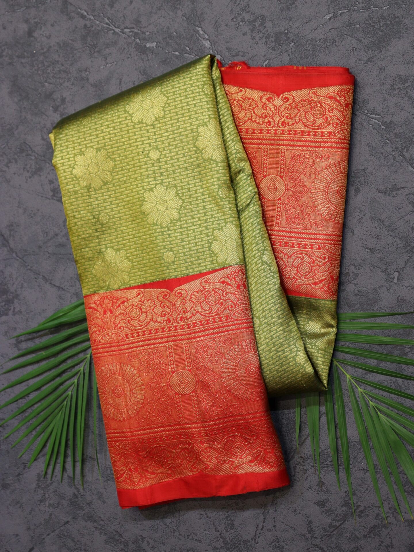 Mehendi Green Tissue Kanjivaram Saree