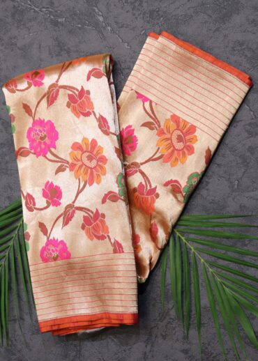 Golden Zari Tissue Kanjivaram Saree