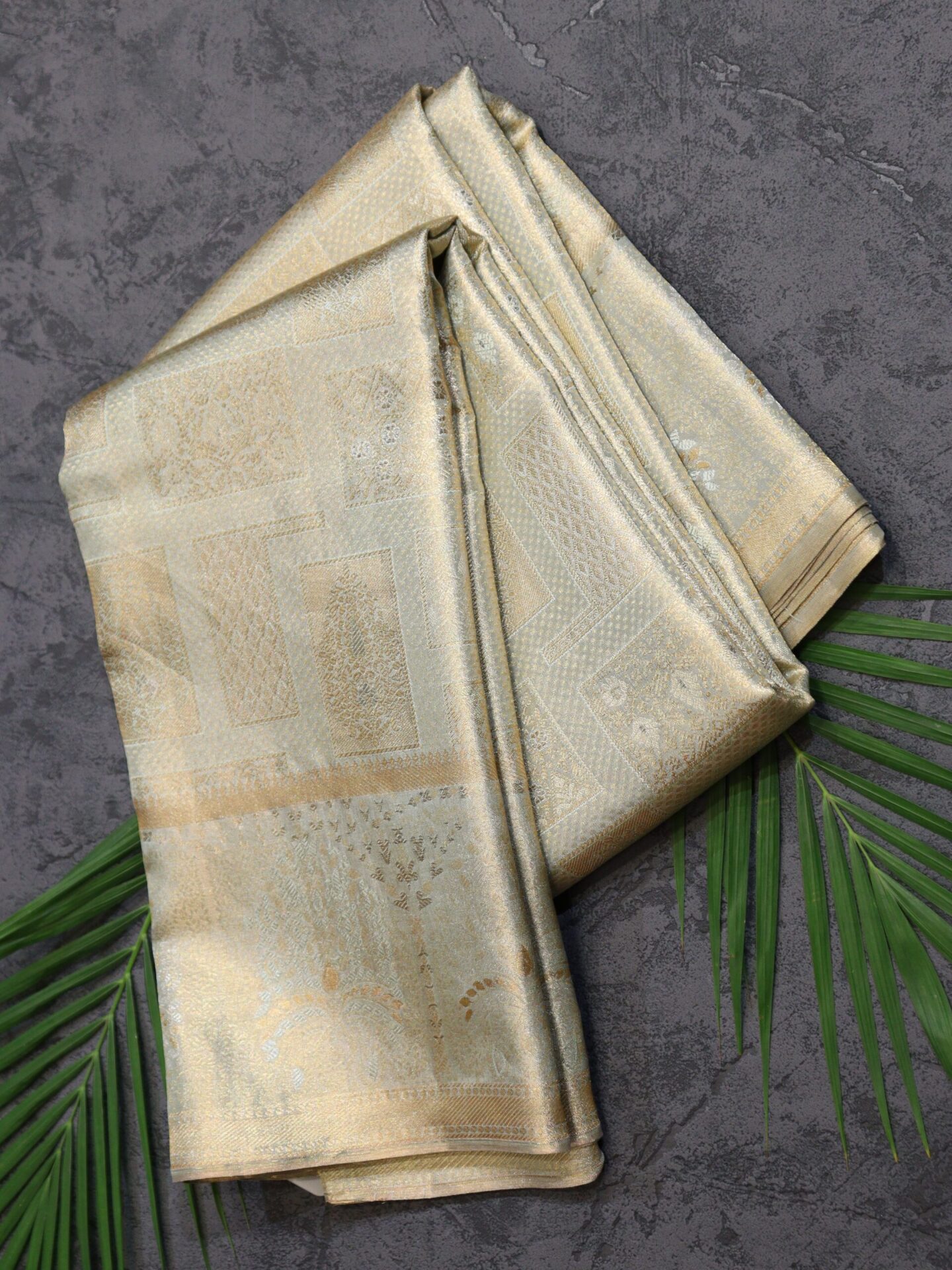 Pastel Pista Color Kanjivaram Saree
