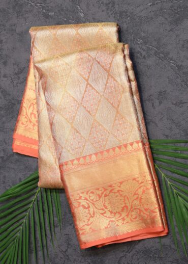 Peach Color Tissue Kanjivaram Saree