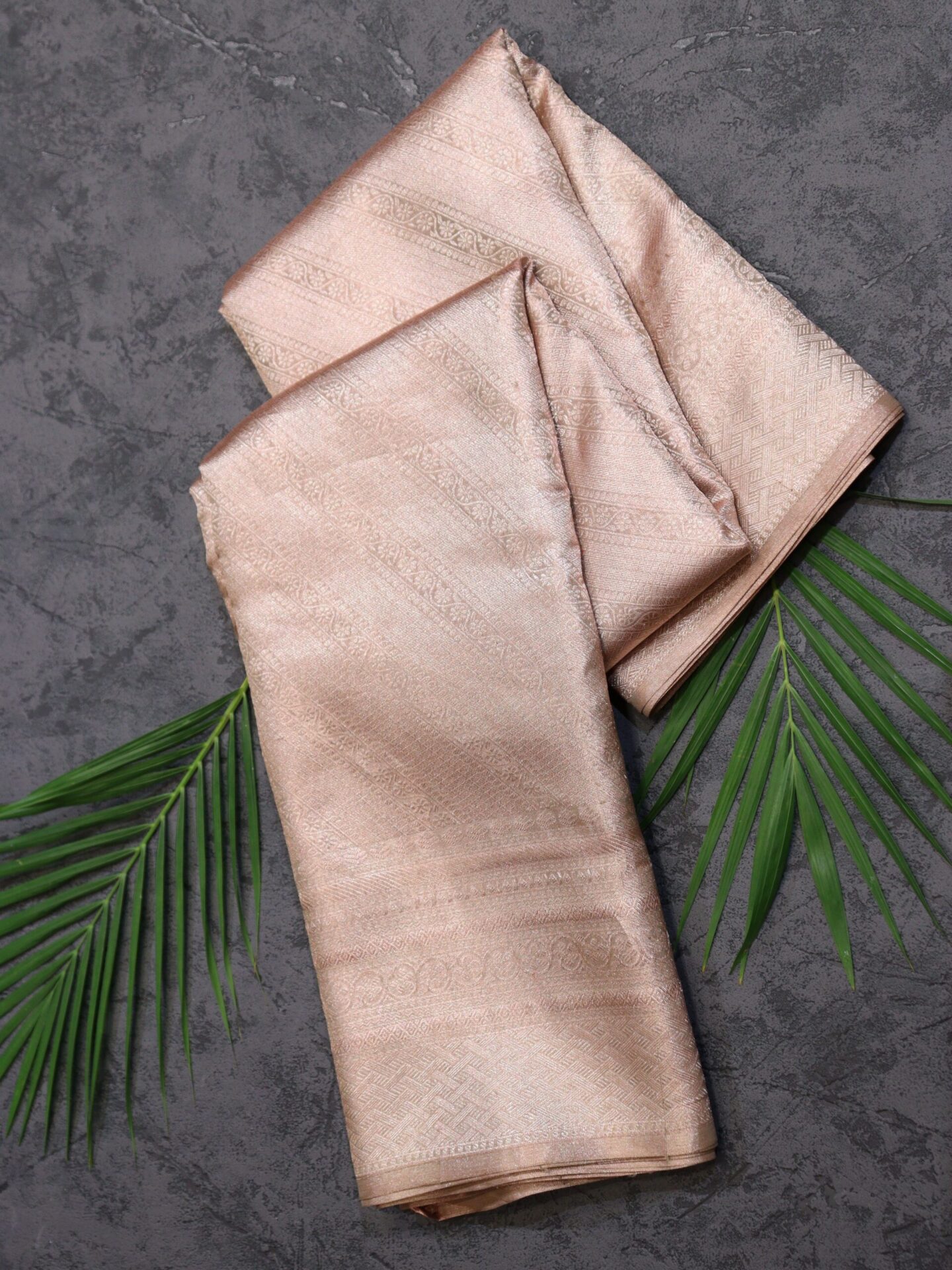 Rose Gold Tissue Kanjivaram Saree