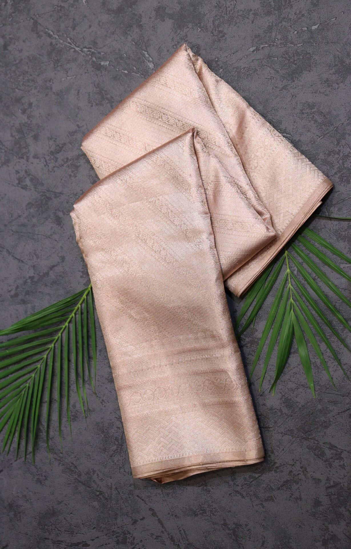 Pastel Grey Tissue Kanjivaram Saree