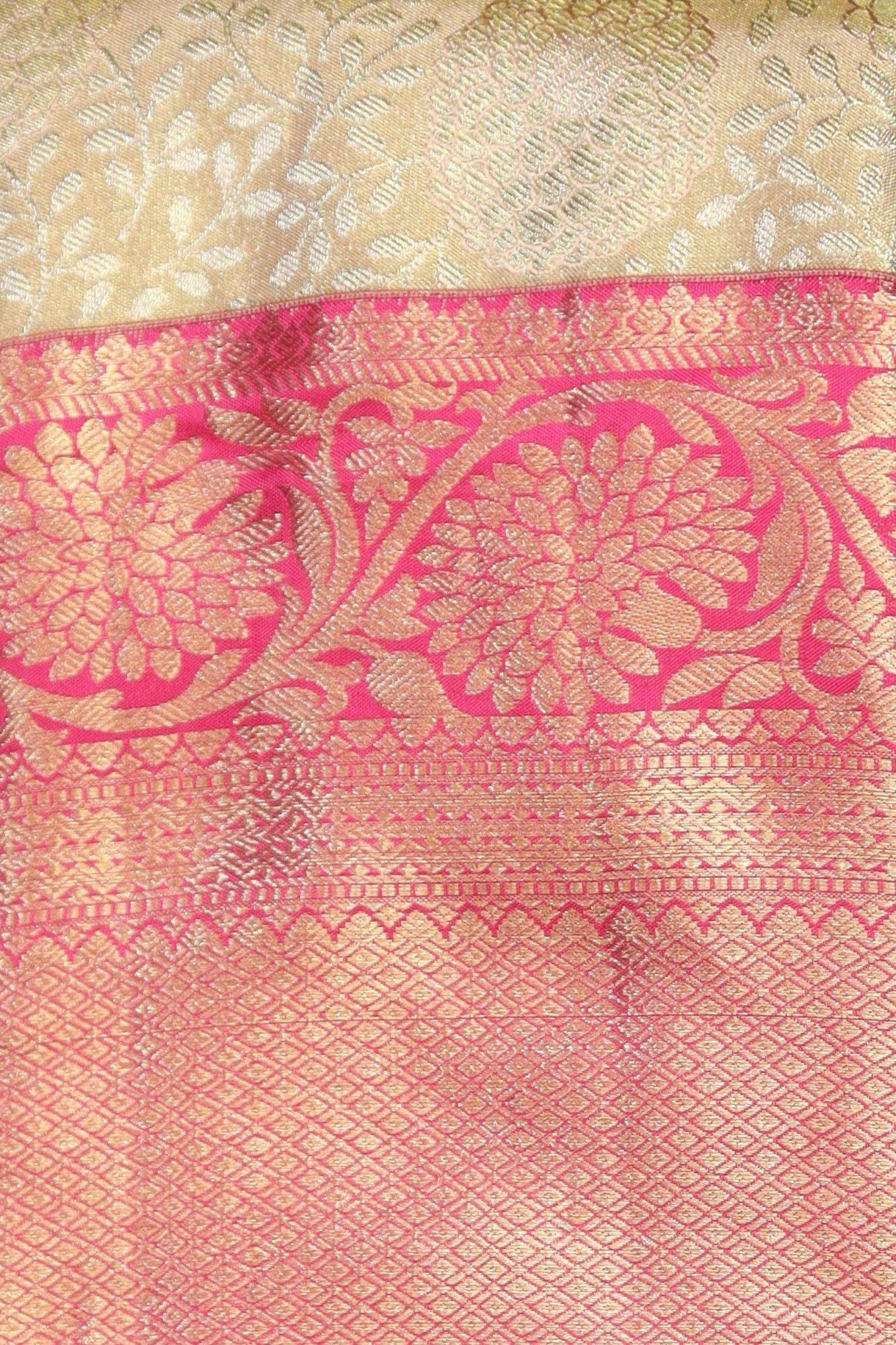Pastel Peach Tissue Kanjivaram Saree