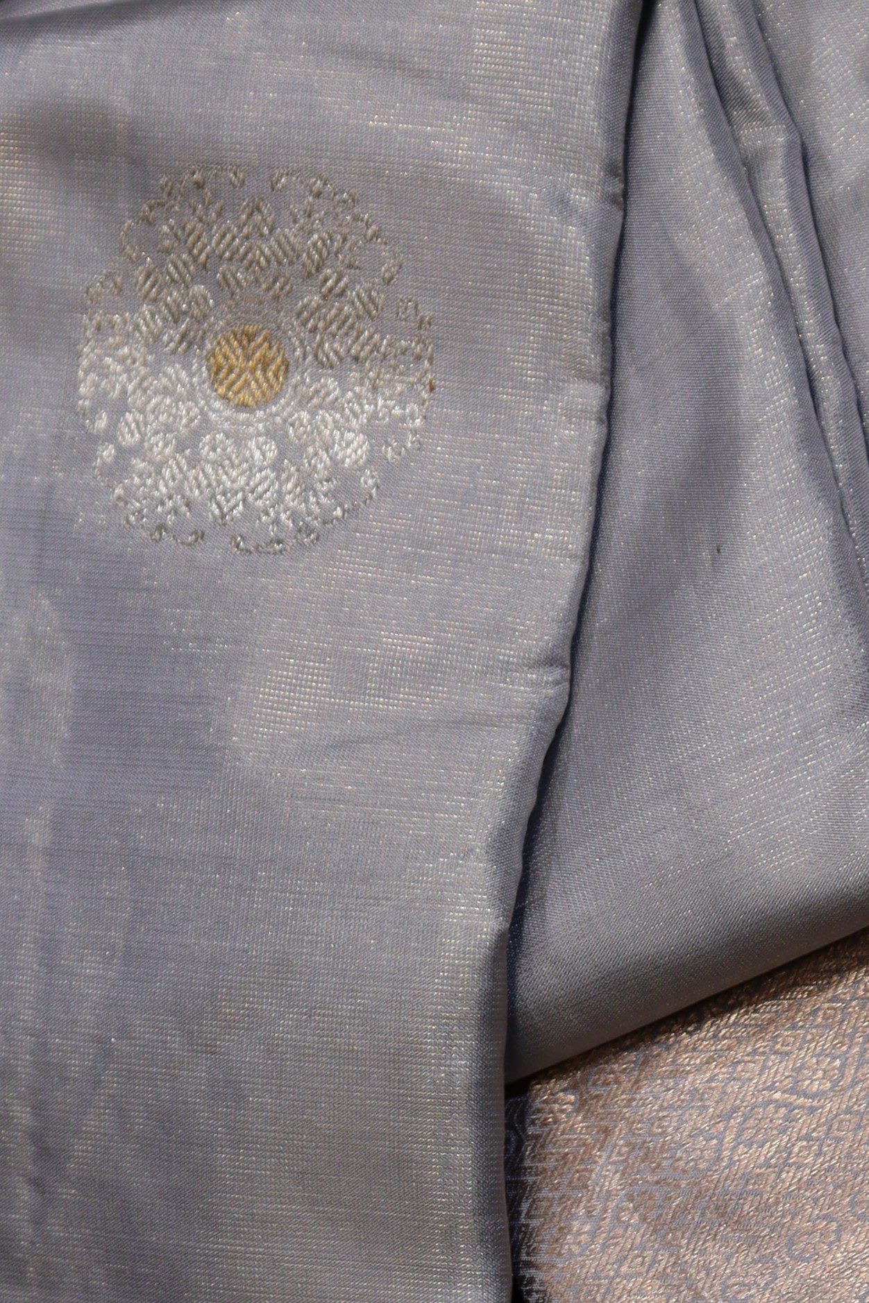 Powder Grey Tissue Kanjivaram Saree