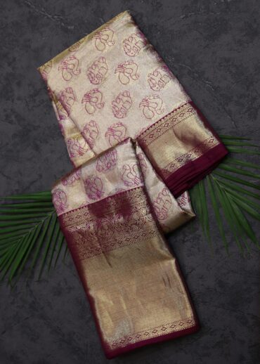Lilac Golden Zari Color Tissue Kanjivaram Saree