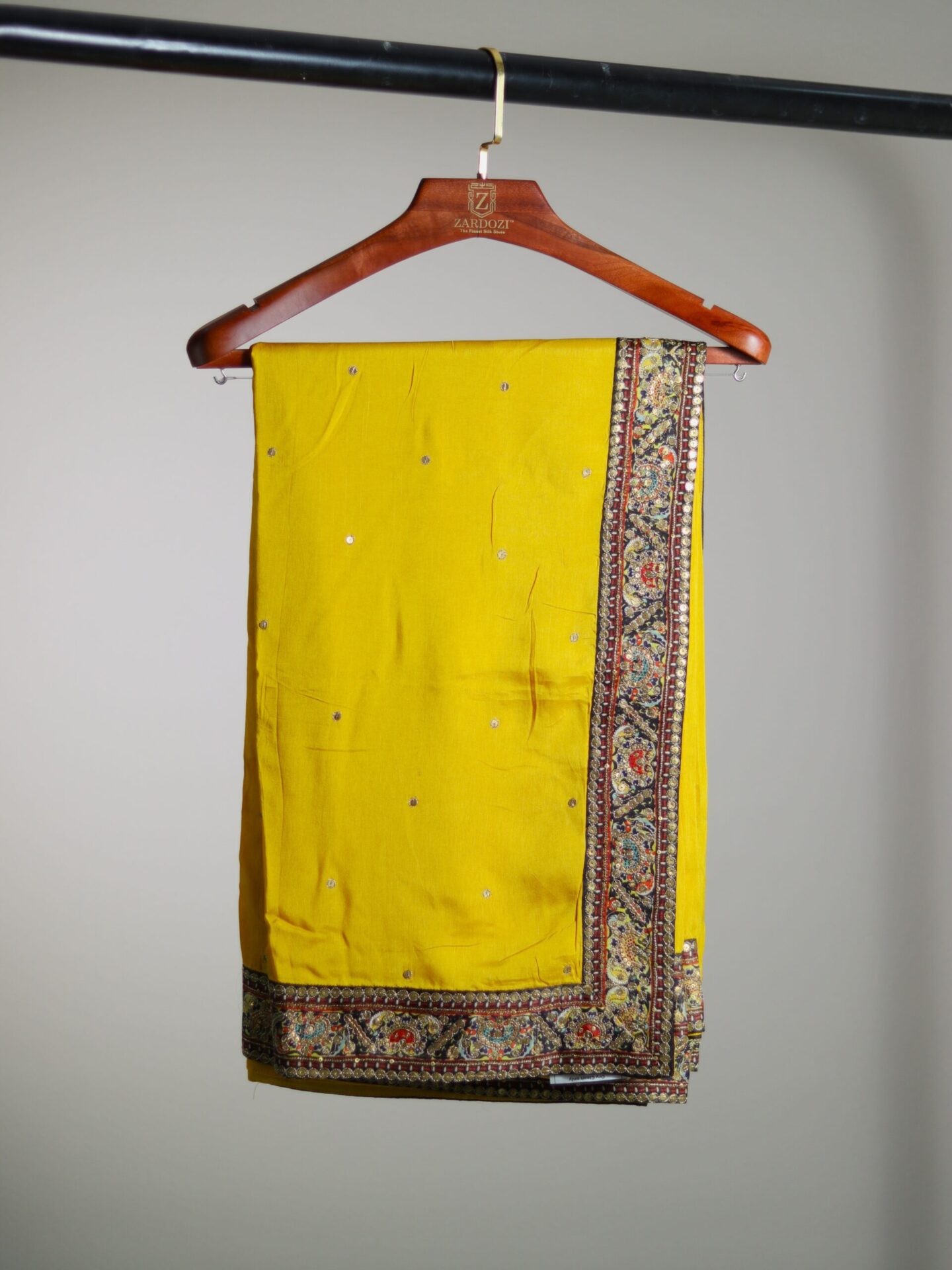 YELLOW SAREE WITH PRINTED BLOUSE