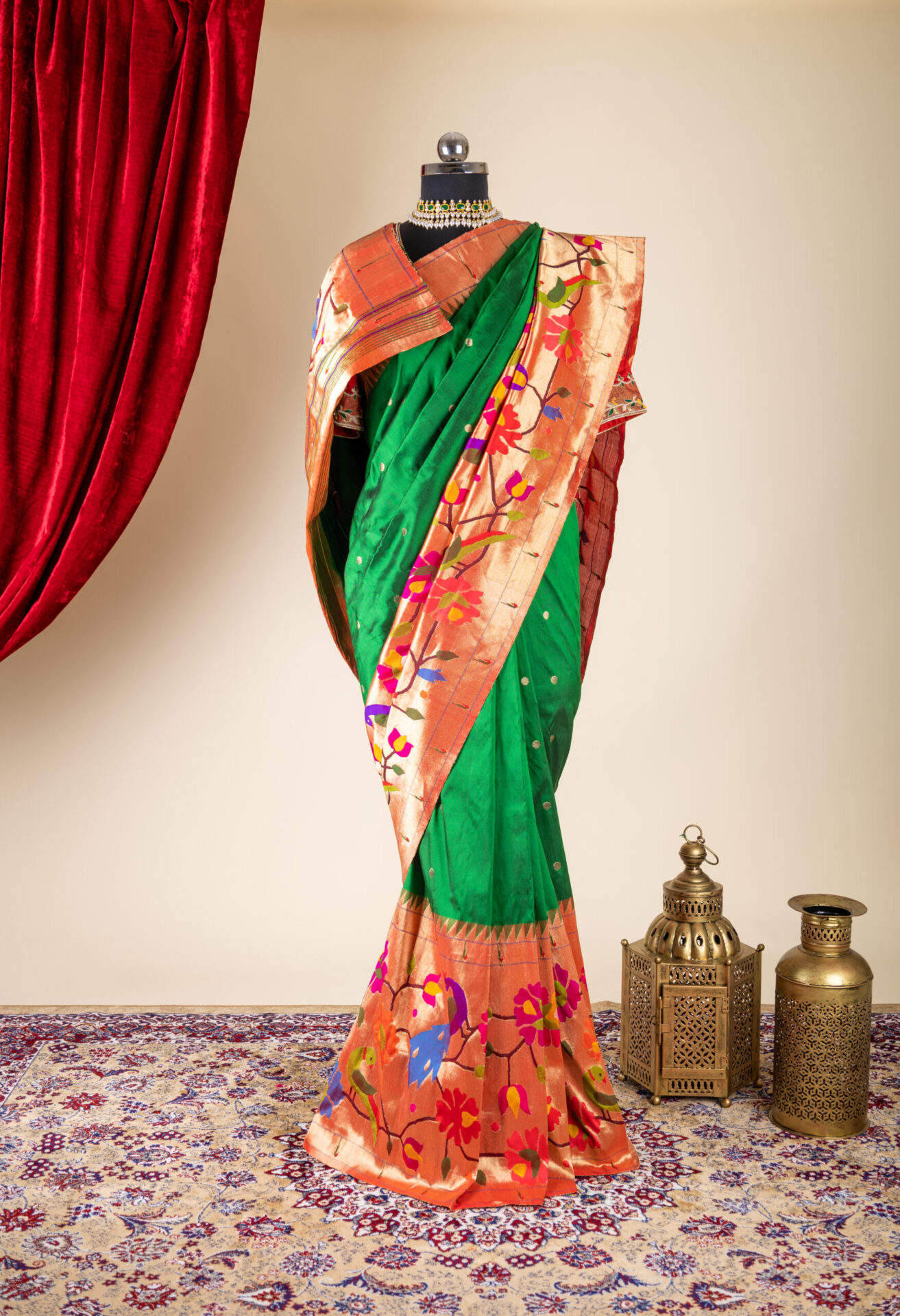 Green Paithani