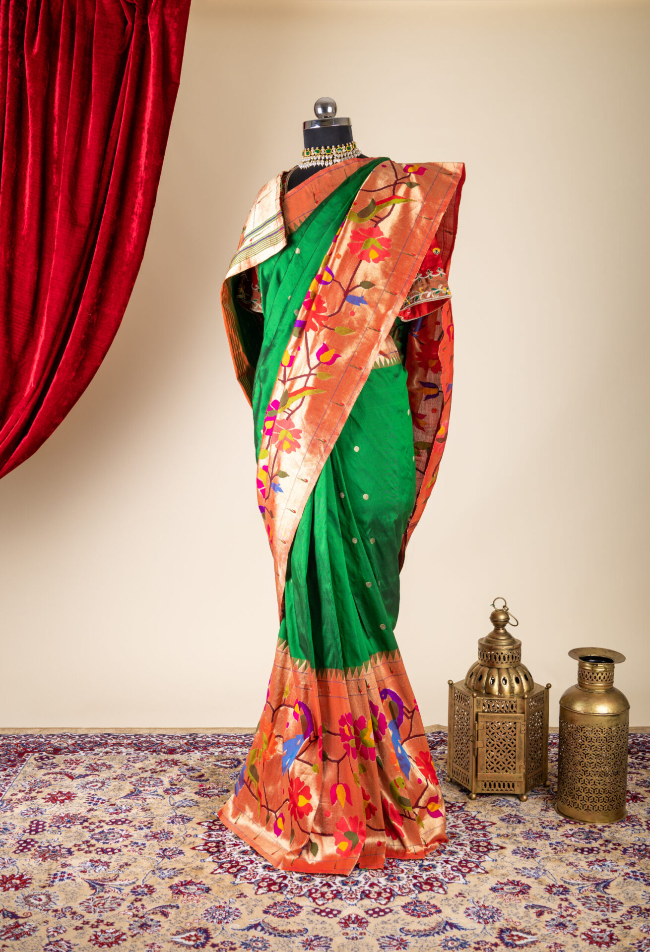 Green Paithani