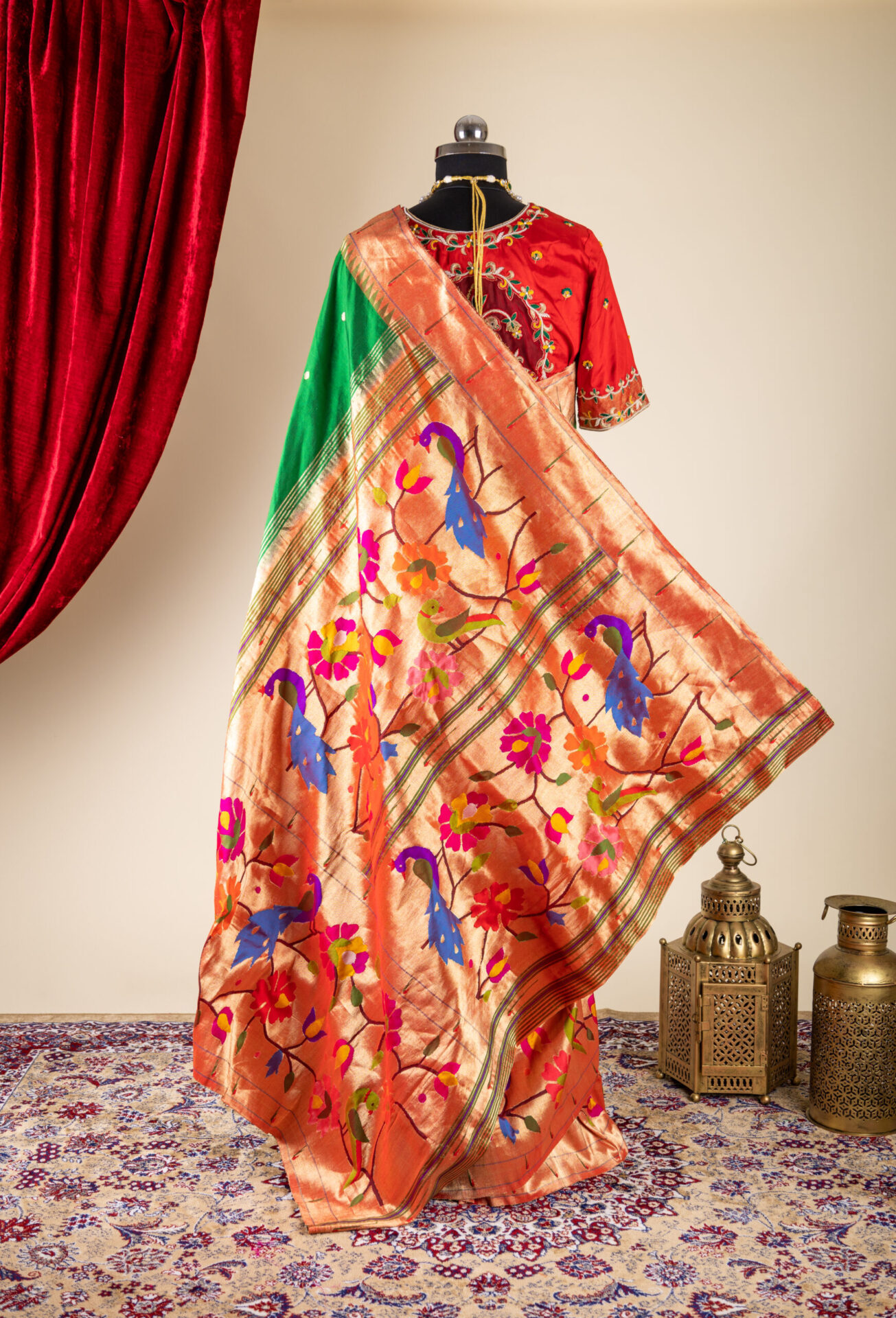 Green Paithani