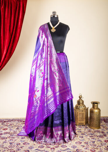 Pure silk violet Paithani