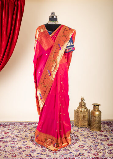 Hot Pink Paithani