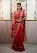 Red Bandhani Saree