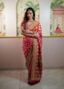 Red-Hot Pink Bandhani Saree