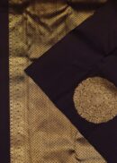 Navy blue kanjeevaram with big round butis, borderless
