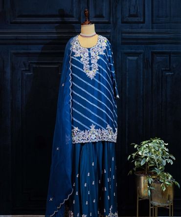 Royal Blue Leheriya Suit