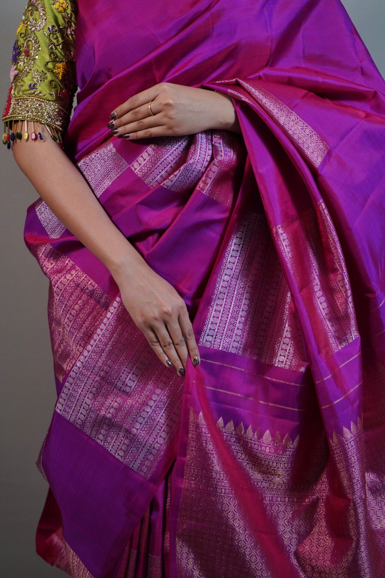 Magenta Kanjivaram Silk Saree