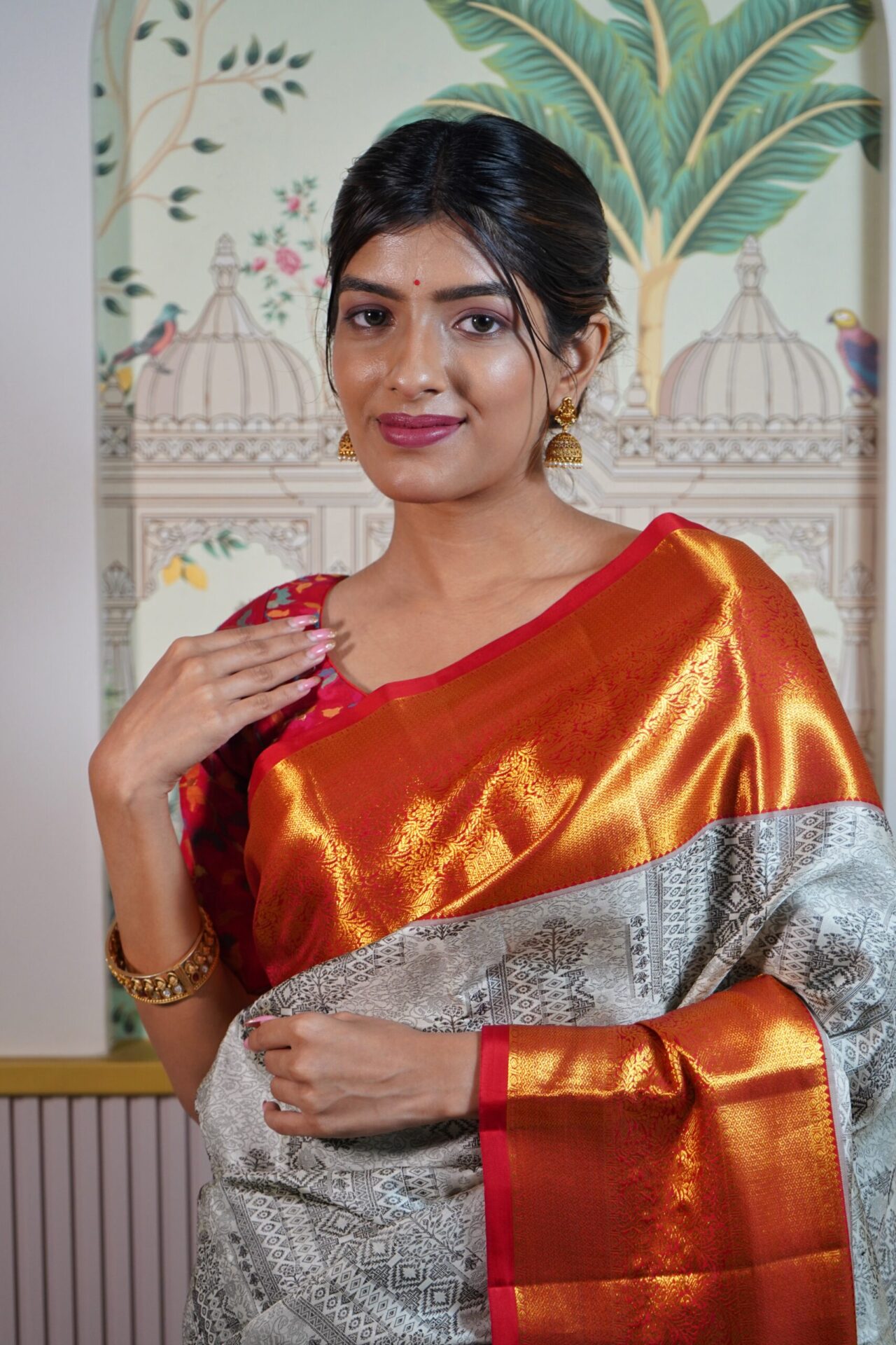Grey Kanjeevaram Saree