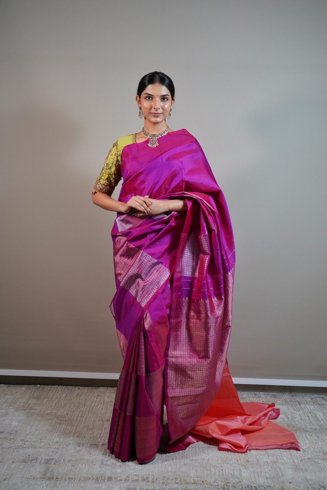 Magenta Kanjivaram Silk Saree