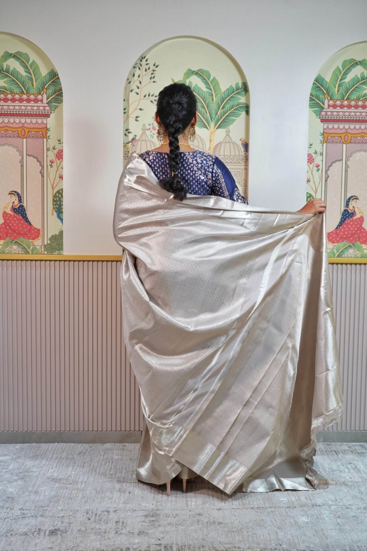 Silver Kanjeevaram Saree