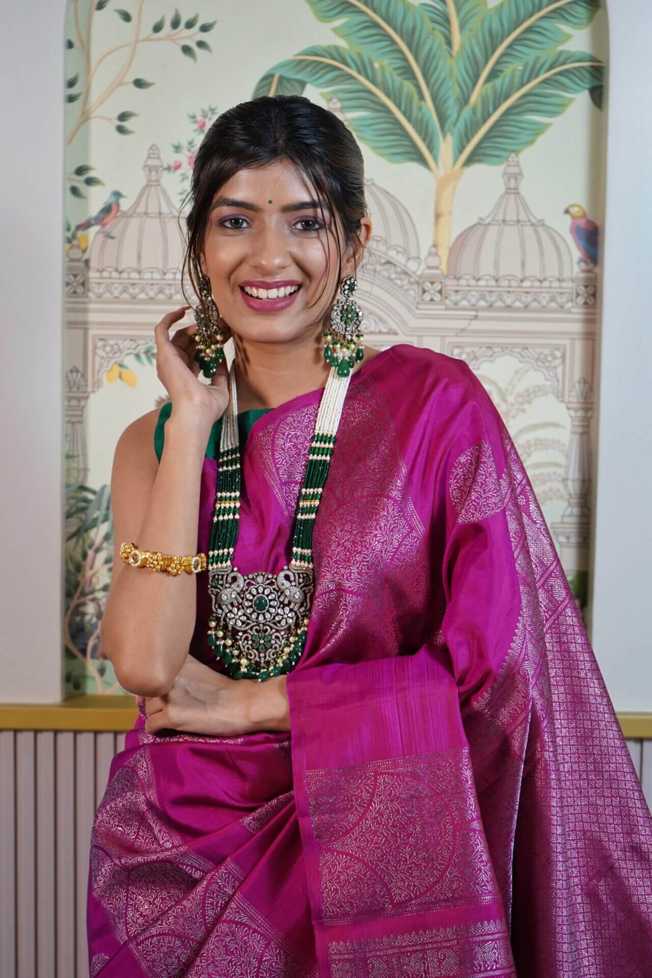 Magenta Kanjeevaram Saree
