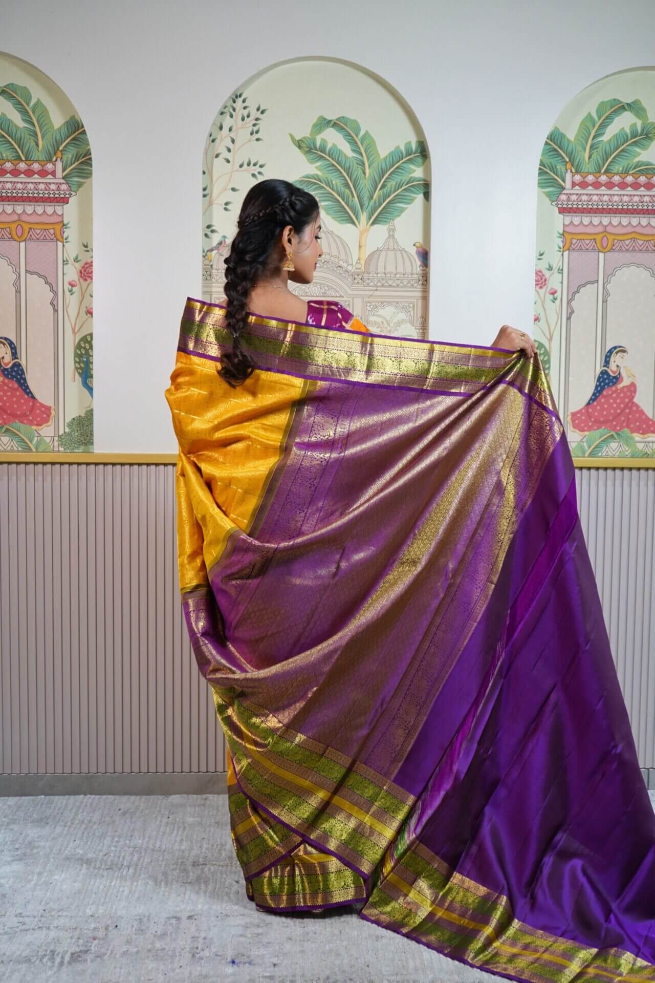 Mustard Kanjeevaram Saree