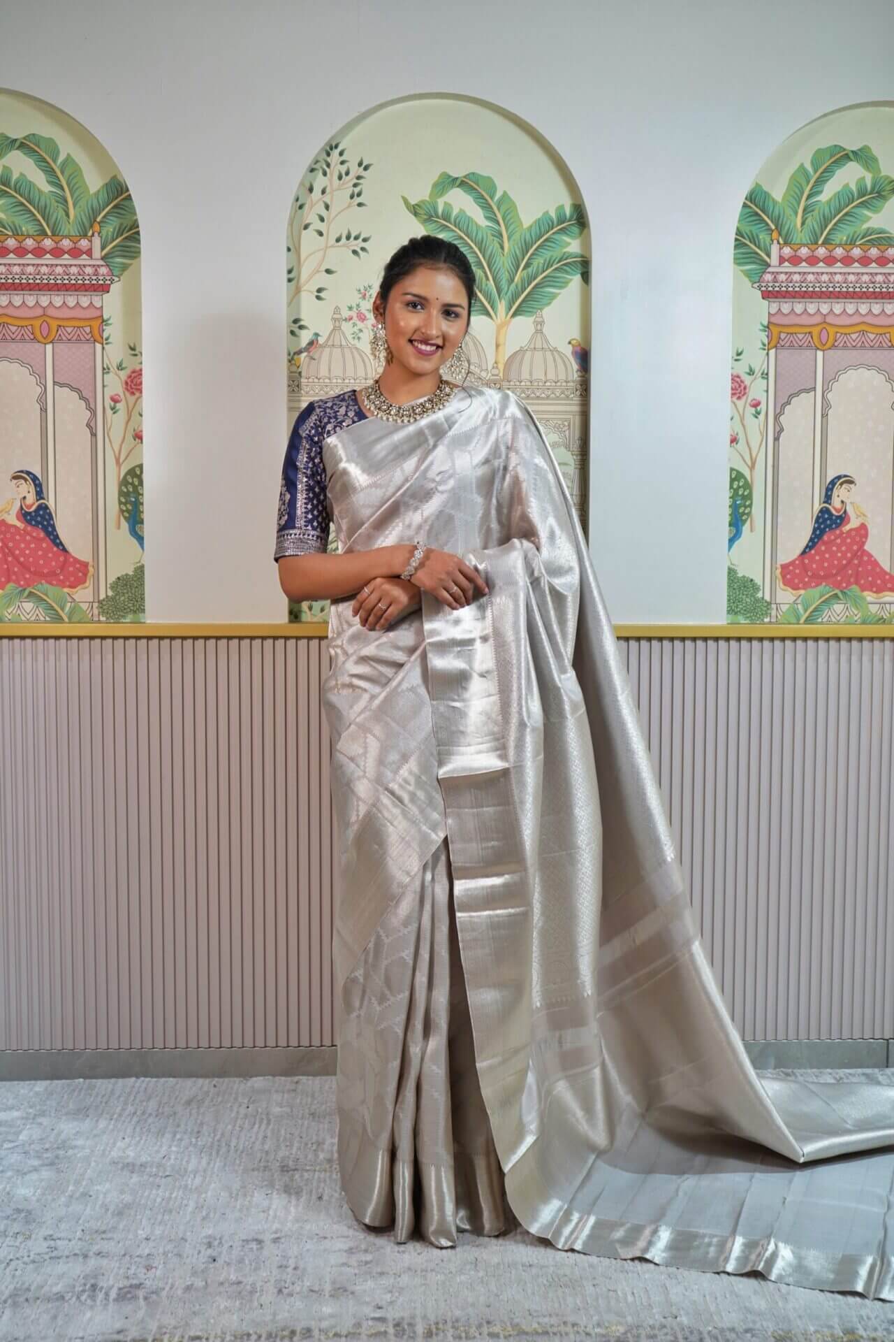 Silver Kanjeevaram Saree