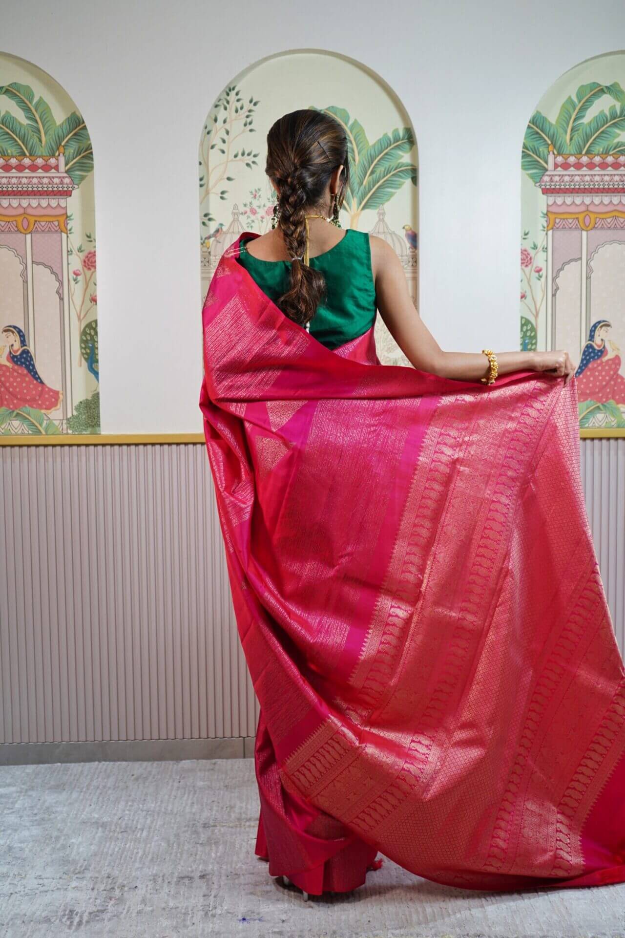 Pink Kanjeevaram Saree