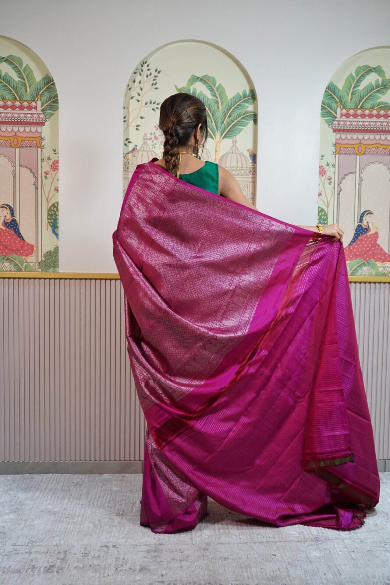 Magenta Kanjeevaram Saree