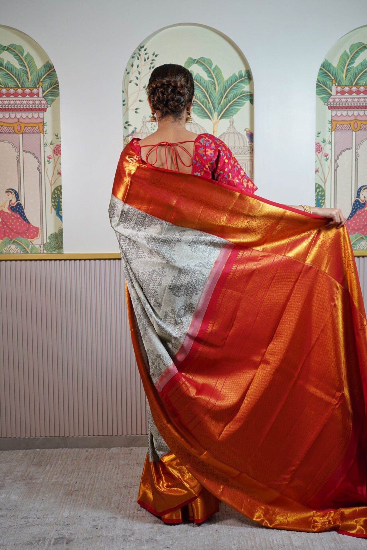 Grey Kanjeevaram Saree