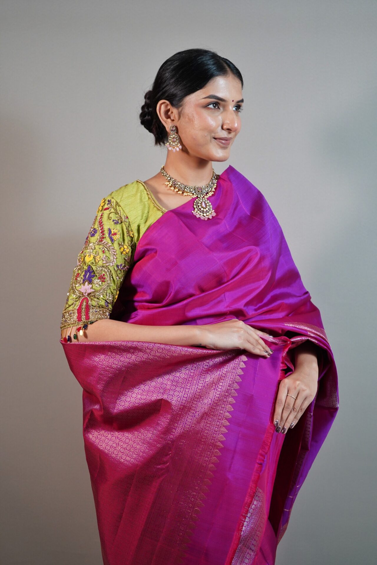 Magenta Kanjivaram Silk Saree